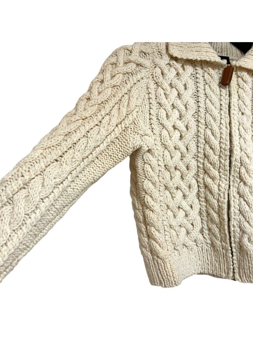 Gucci Era Short Length Zip Up Cable Knit Jacket S Off White - Picture 4 of 8